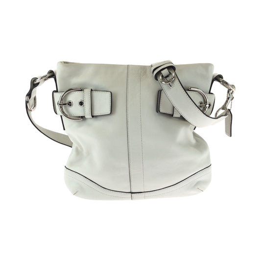COACH コーチ ホワイト シルバー金具 レザー 1452 ショルダーバッグ  レディース ABP5