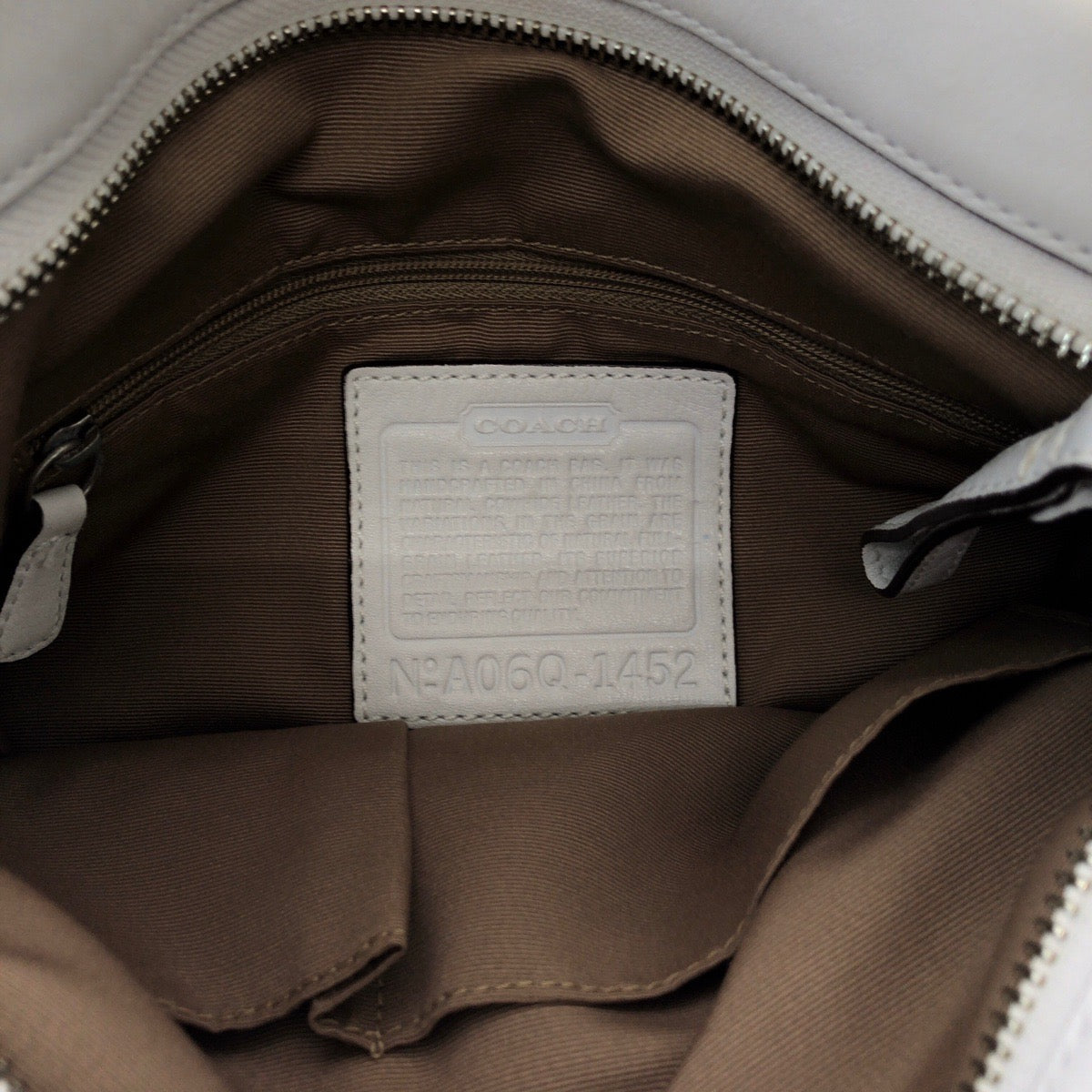 COACH コーチ ホワイト シルバー金具 レザー 1452 ショルダーバッグ  レディース ABP5