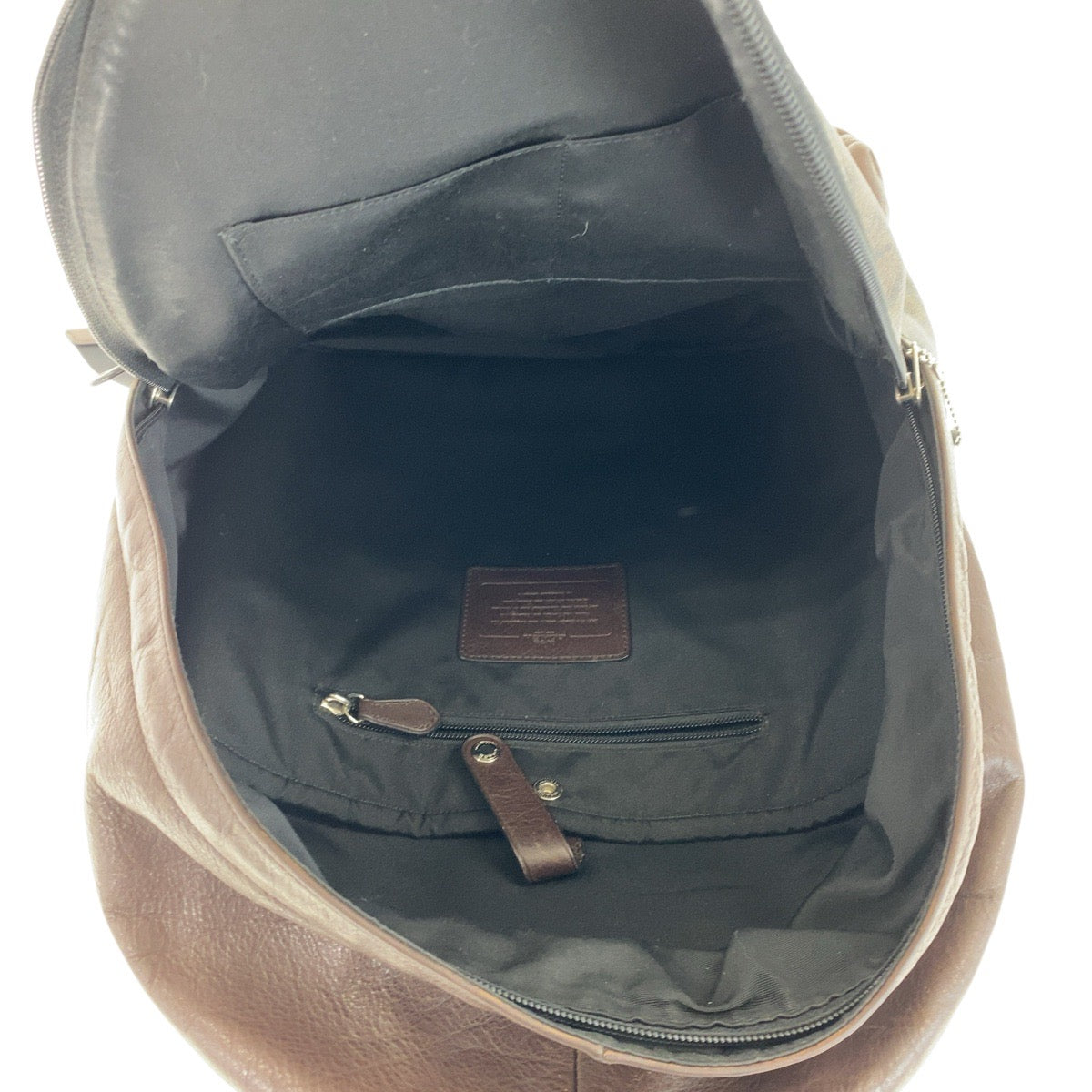 12925
COACH コーチ シグネチャー ブラウン シルバー金具 PVC / レザー リュック・デイパック バックパック  メンズ
