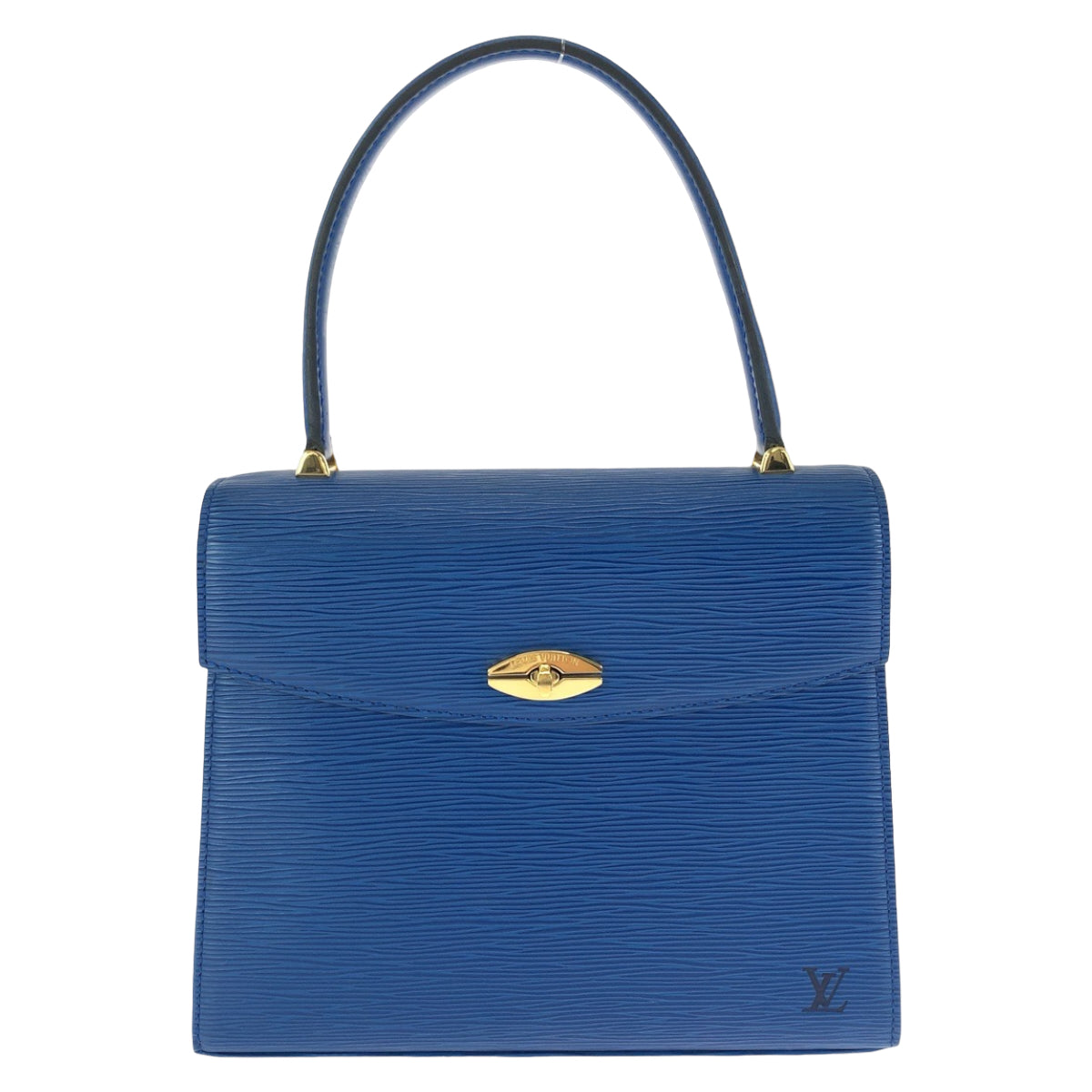 12075
LOUIS VUITTON ルイヴィトン ヴィンテージ エピ マルゼルブ トレドブルー ブルー ゴールド金具 エピレザー M52375 ハンドバッグ バニティバッグ  レディース