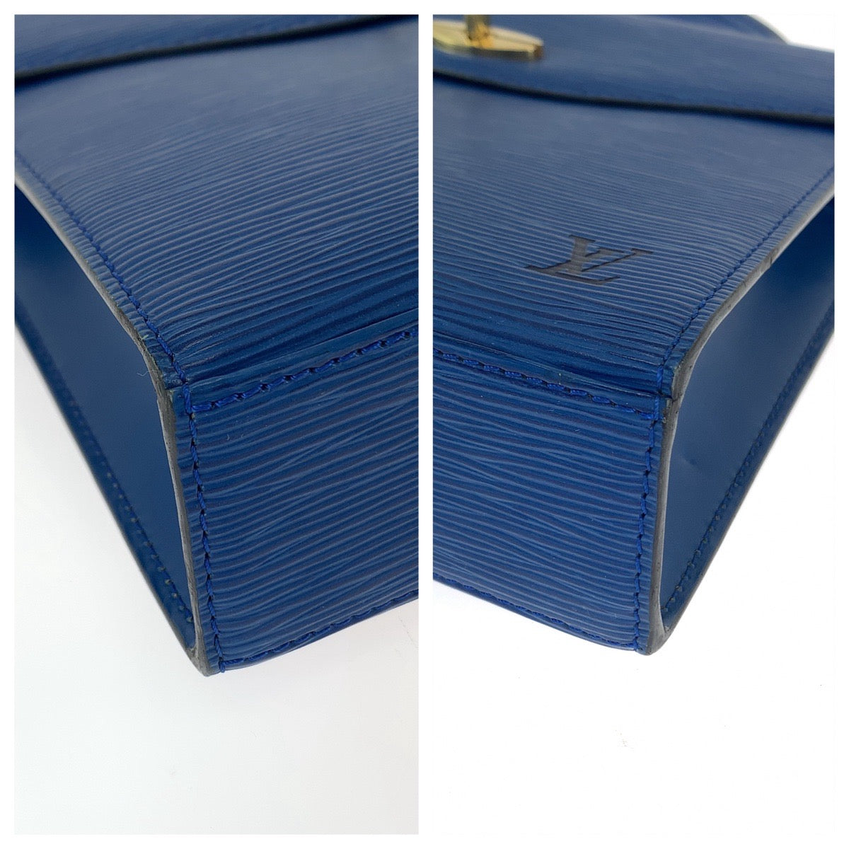 12075
LOUIS VUITTON ルイヴィトン ヴィンテージ エピ マルゼルブ トレドブルー ブルー ゴールド金具 エピレザー M52375 ハンドバッグ バニティバッグ  レディース