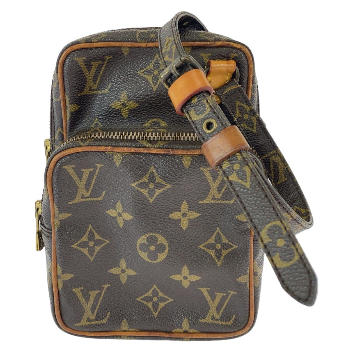 2074
LOUIS VUITTON ルイヴィトン モノグラム ミニアマゾン ブラウン ゴールド金具 PVC M45238 斜め掛け ショルダーバッグ ポシェット  レディース