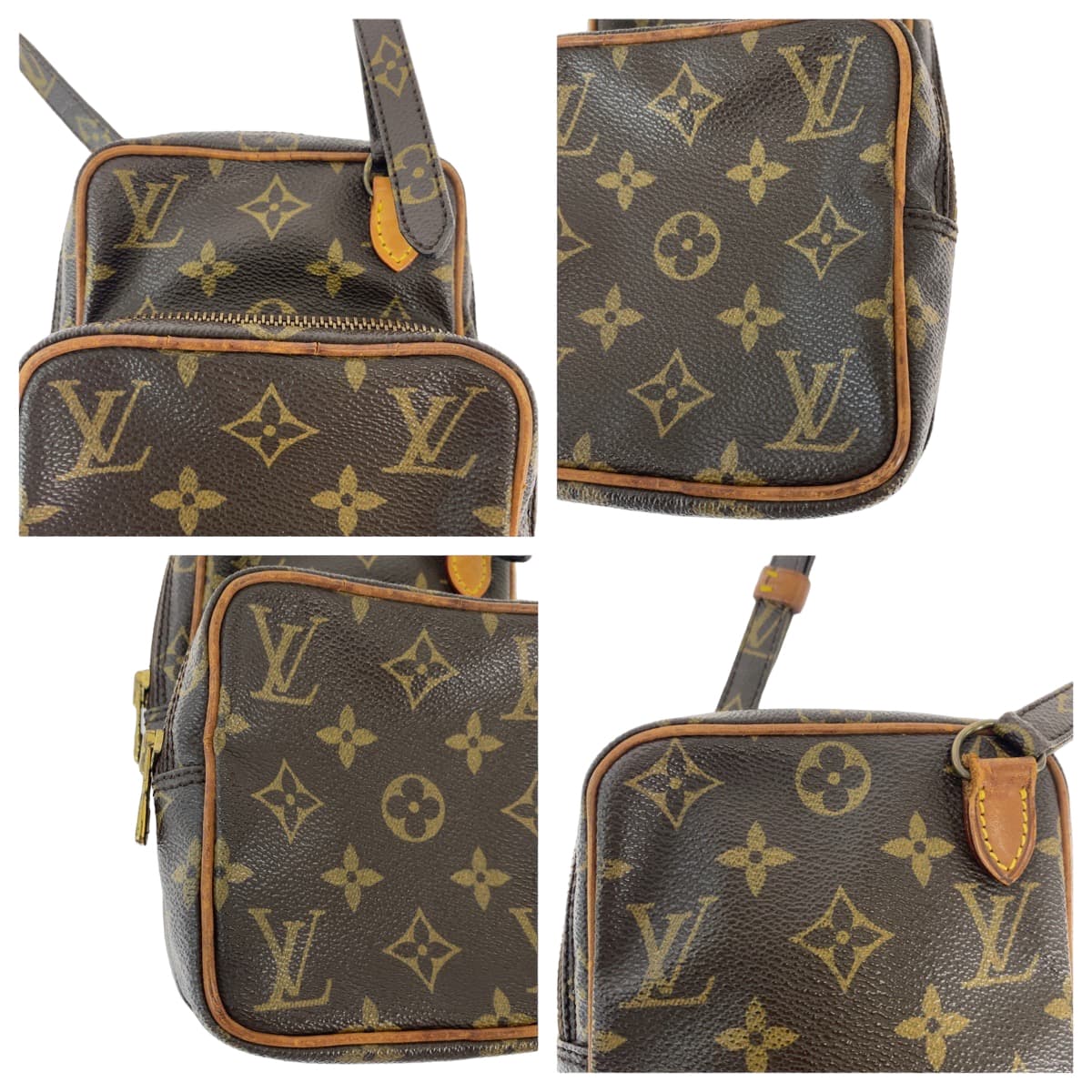 2074
LOUIS VUITTON ルイヴィトン モノグラム ミニアマゾン ブラウン ゴールド金具 PVC M45238 斜め掛け ショルダーバッグ ポシェット  レディース