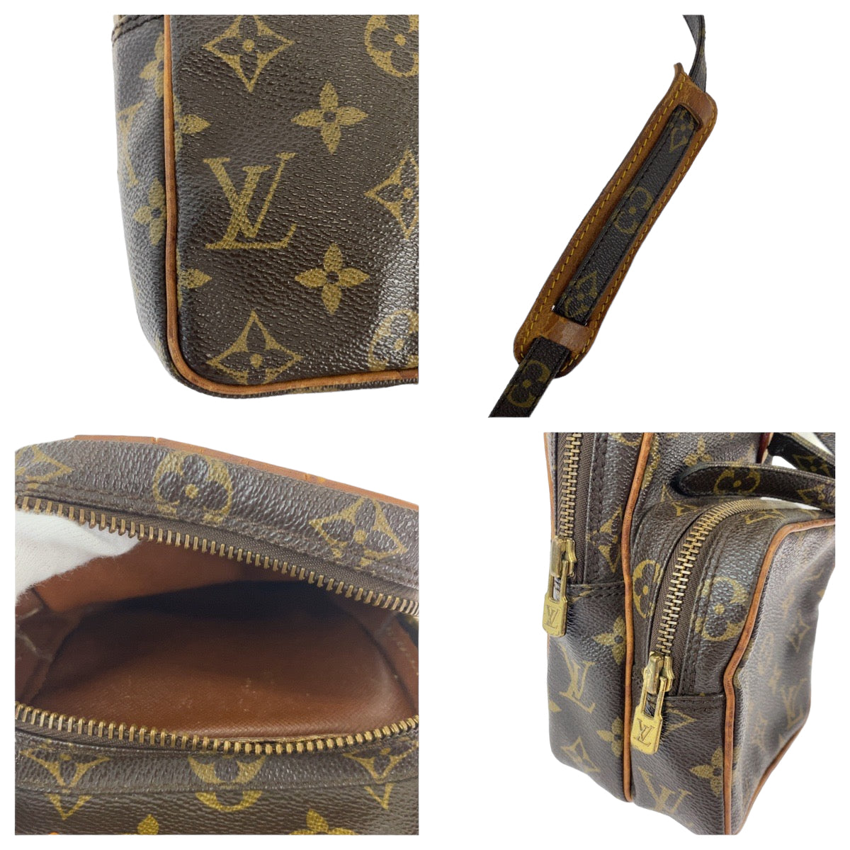 2074
LOUIS VUITTON ルイヴィトン モノグラム ミニアマゾン ブラウン ゴールド金具 PVC M45238 斜め掛け ショルダーバッグ ポシェット  レディース