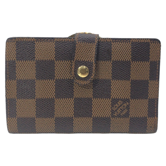 12812
LOUIS VUITTON ルイヴィトン ポルトフォイユ ヴィエノワ ダミエ エベヌ ブラウン ゴールド金具 PVC N61674 折財布 コンパクトウォレット がま口  レディース