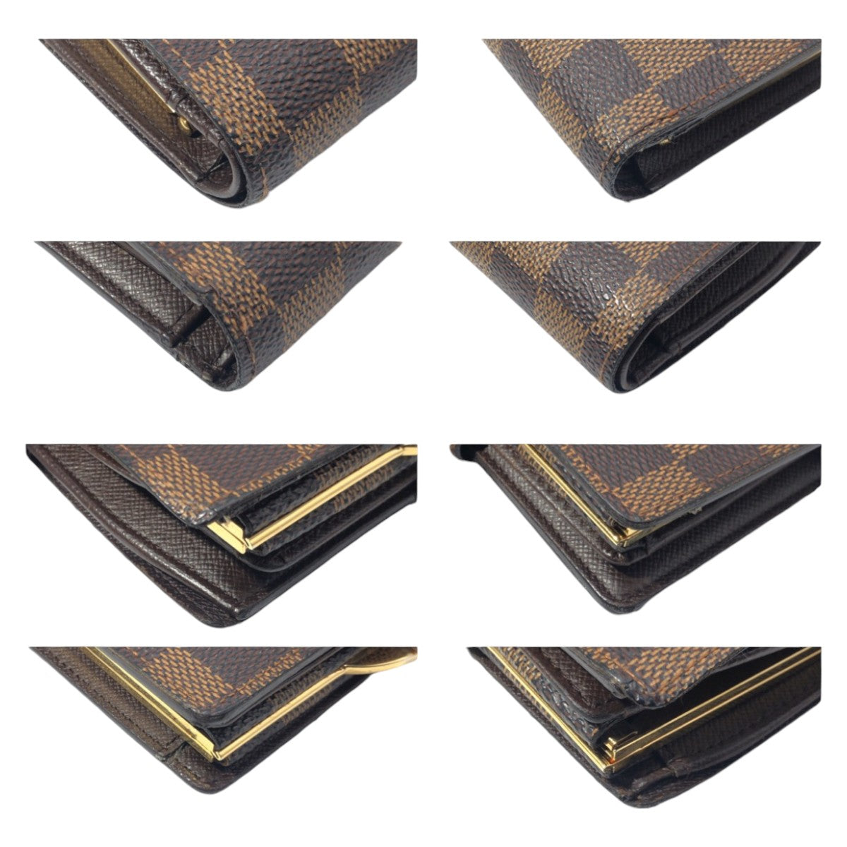 12812
LOUIS VUITTON ルイヴィトン ポルトフォイユ ヴィエノワ ダミエ エベヌ ブラウン ゴールド金具 PVC N61674 折財布 コンパクトウォレット がま口  レディース