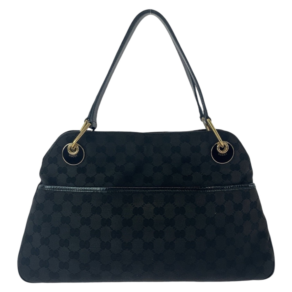 12072
GUCCI グッチ ブラック 黒 ゴールド金具 GGキャンバス / レザー 121023 トートバッグ ショルダーバッグ  レディース