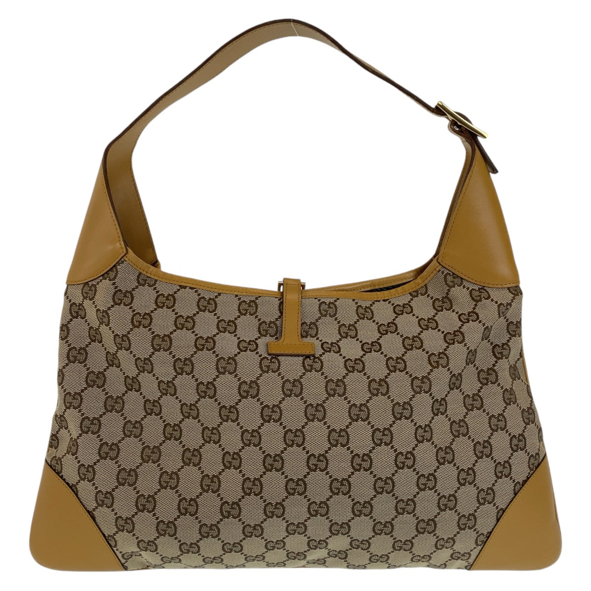 GUCCI グッチ ジャッキー シェリーライン ベージュ キャメル ゴールド金具 GGキャンバス 001.4075 ショルダーバッグ  レディース