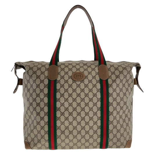12070
GUCCI グッチ ヴィンテージ オールドグッチ シェリーライン インターロッキング ブラウン グレー GGスプリームキャンバス / レザー 89 19 012 ボストンバッグ 男女兼用  レディース