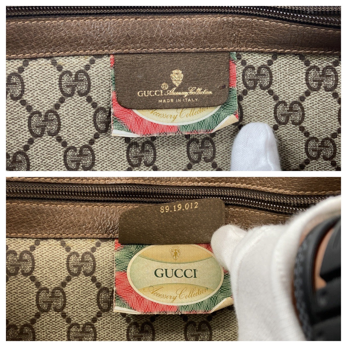 12070
GUCCI グッチ ヴィンテージ オールドグッチ シェリーライン インターロッキング ブラウン グレー GGスプリームキャンバス / レザー 89 19 012 ボストンバッグ 男女兼用  レディース