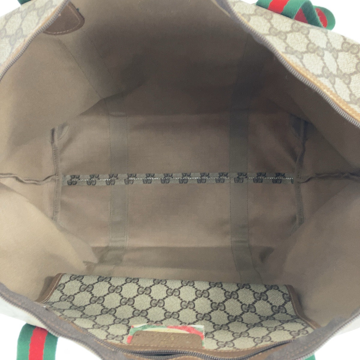 12070
GUCCI グッチ ヴィンテージ オールドグッチ シェリーライン インターロッキング ブラウン グレー GGスプリームキャンバス / レザー 89 19 012 ボストンバッグ 男女兼用  レディース