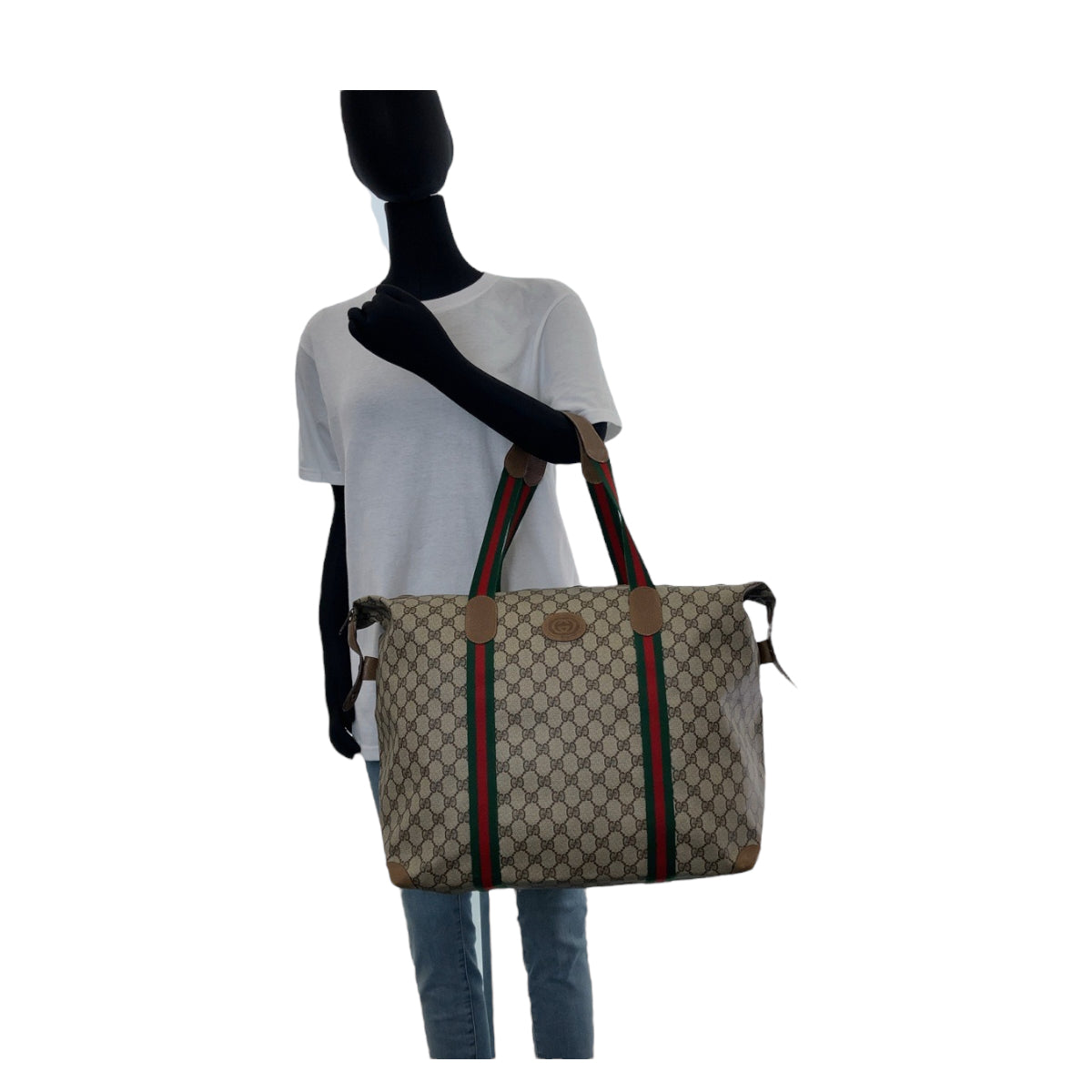 12070
GUCCI グッチ ヴィンテージ オールドグッチ シェリーライン インターロッキング ブラウン グレー GGスプリームキャンバス / レザー 89 19 012 ボストンバッグ 男女兼用  レディース