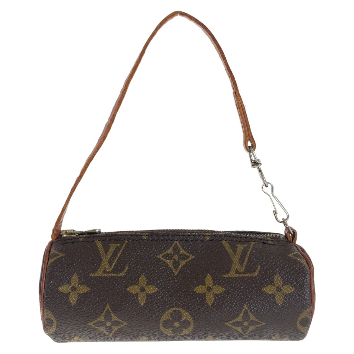 LOUIS VUITTON ルイヴィトン モノグラム パピヨン ポーチのみ ブラウン シルバー金具 PVC / レザー M51365 ハンドバッグ アクセサリーポーチ  レディース