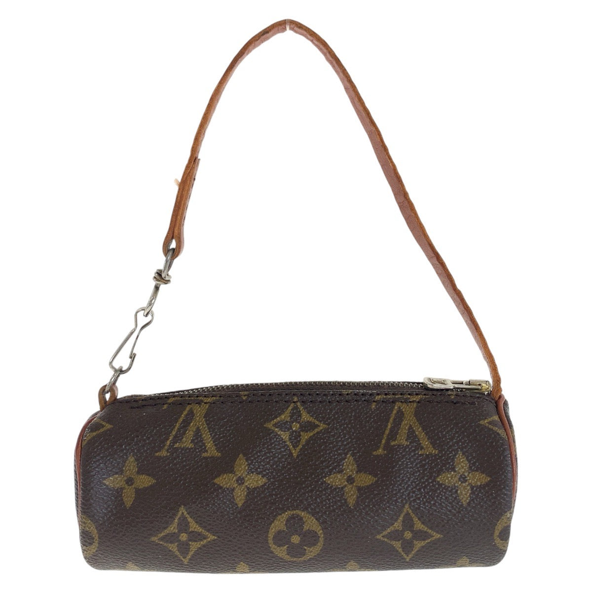LOUIS VUITTON ルイヴィトン モノグラム パピヨン ポーチのみ ブラウン シルバー金具 PVC / レザー M51365 ハンドバッグ アクセサリーポーチ  レディース