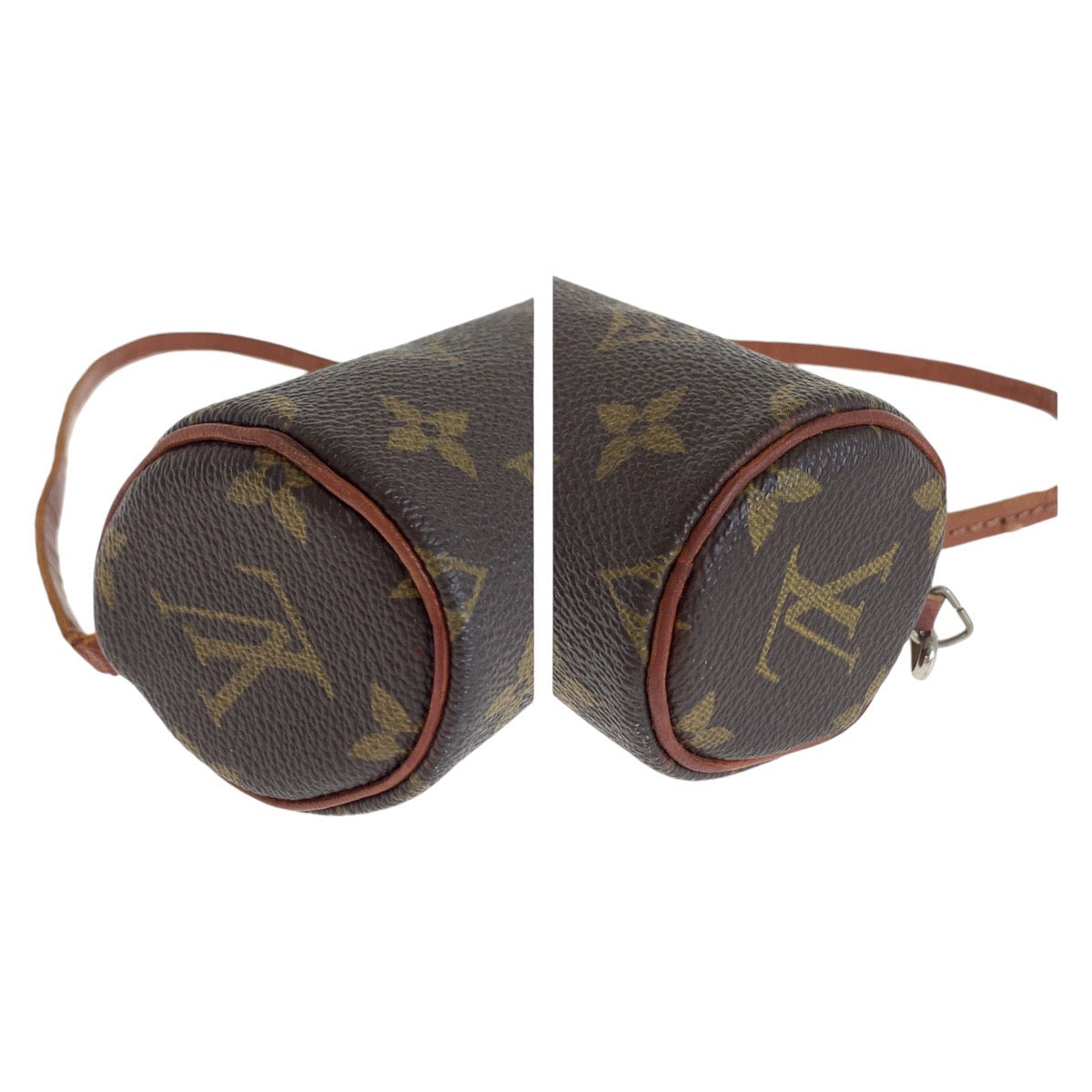 LOUIS VUITTON ルイヴィトン モノグラム パピヨン ポーチのみ ブラウン シルバー金具 PVC / レザー M51365 ハンドバッグ アクセサリーポーチ  レディース