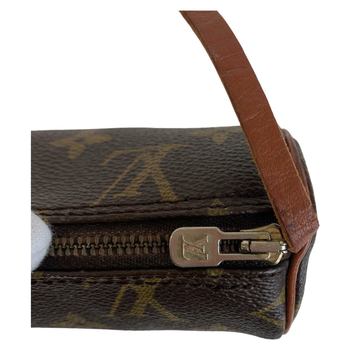 LOUIS VUITTON ルイヴィトン モノグラム パピヨン ポーチのみ ブラウン シルバー金具 PVC / レザー M51365 ハンドバッグ アクセサリーポーチ  レディース