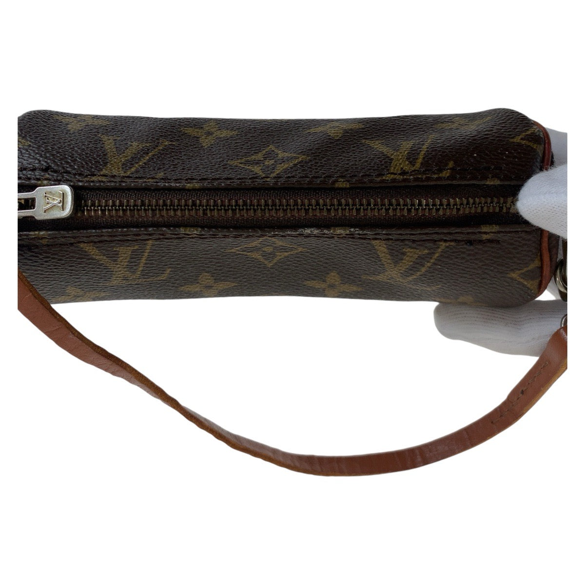 LOUIS VUITTON ルイヴィトン モノグラム パピヨン ポーチのみ ブラウン シルバー金具 PVC / レザー M51365 ハンドバッグ アクセサリーポーチ  レディース