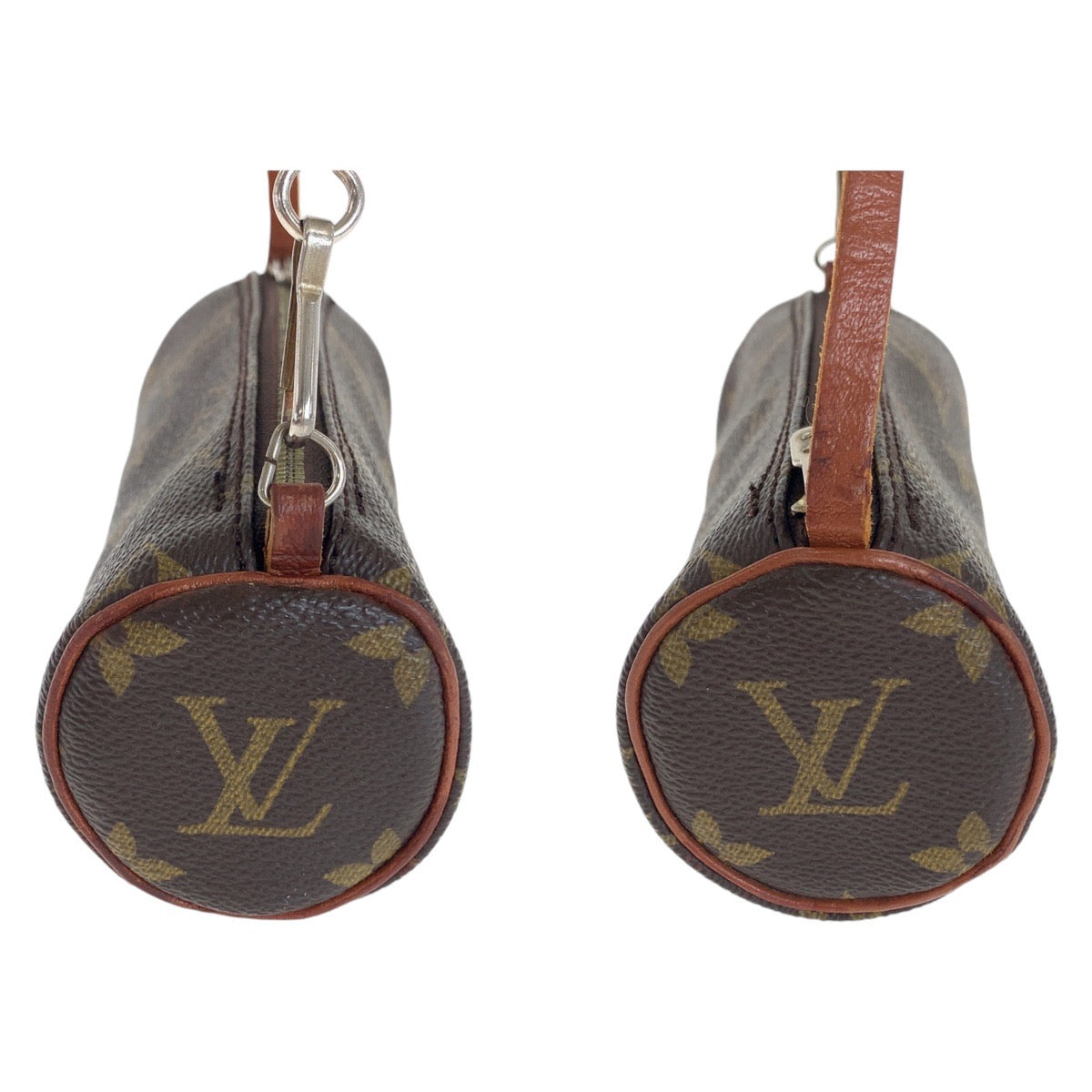 LOUIS VUITTON ルイヴィトン モノグラム パピヨン ポーチのみ ブラウン シルバー金具 PVC / レザー M51365 ハンドバッグ アクセサリーポーチ  レディース