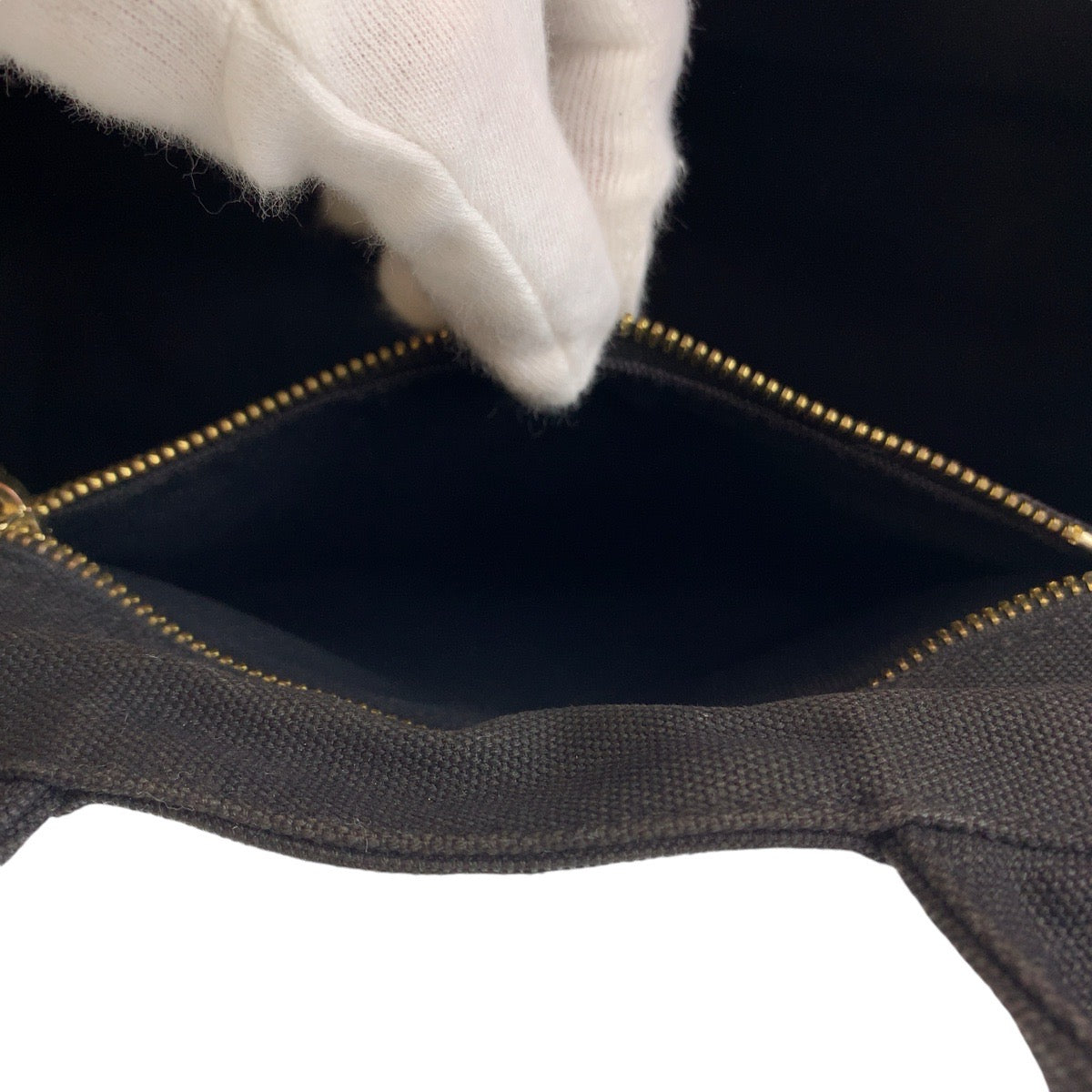 PRADA Prada Studs, Bijou, Canapa, Triangle Logo Plate, Black, Gold Hardware, Canvas Tote Bag, Handbag, Women's