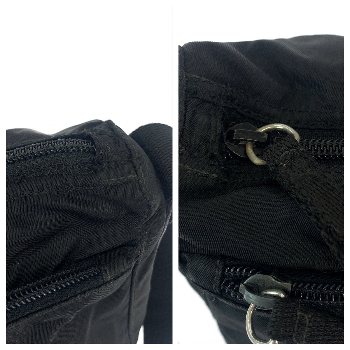112061
PRADA プラダ テスート 三角ロゴプレート ブラック 黒 シルバー金具 ナイロン B10140 斜め掛け ショルダーバッグ ポシェット  レディース