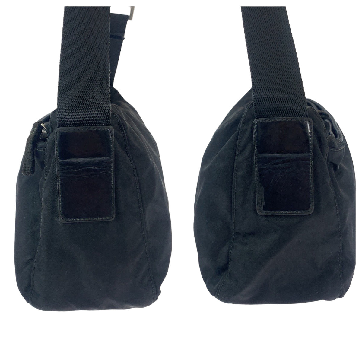 112061
PRADA プラダ テスート 三角ロゴプレート ブラック 黒 シルバー金具 ナイロン B10140 斜め掛け ショルダーバッグ ポシェット  レディース