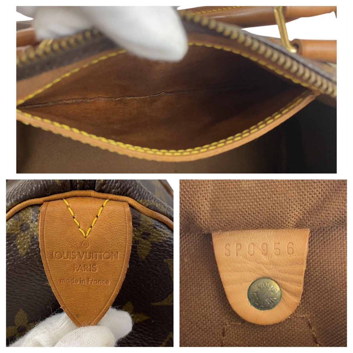 112059
LOUIS VUITTON ルイヴィトン モノグラム スピーディー30 ブラウン ゴールド金具 PVC / レザー M41526 ハンドバッグ ボストン  レディース
