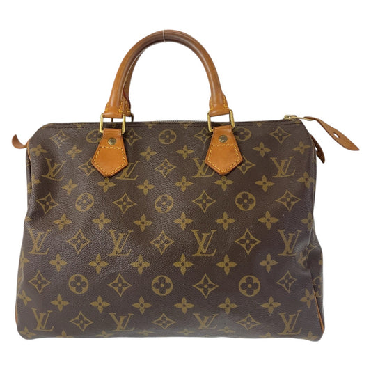 112059
LOUIS VUITTON ルイヴィトン モノグラム スピーディー30 ブラウン ゴールド金具 PVC / レザー M41526 ハンドバッグ ボストン  レディース