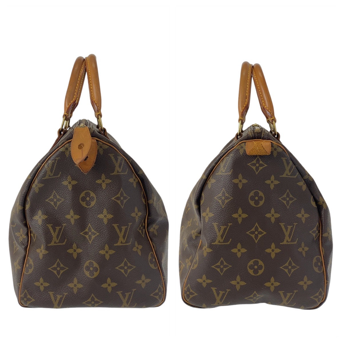 112059
LOUIS VUITTON ルイヴィトン モノグラム スピーディー30 ブラウン ゴールド金具 PVC / レザー M41526 ハンドバッグ ボストン  レディース