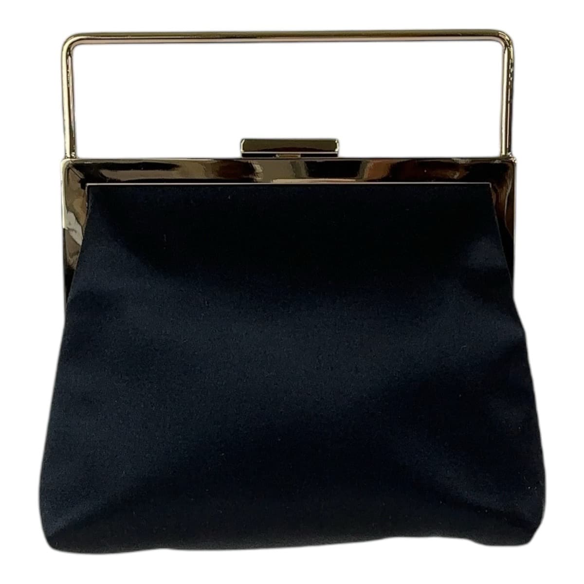 GUCCI グッチ ヴィンテージ オールドグッチ ブラック 黒 ゴールド金具 サテン ハンドバッグ アクセサリーポーチ クラッチバッグ  レディース