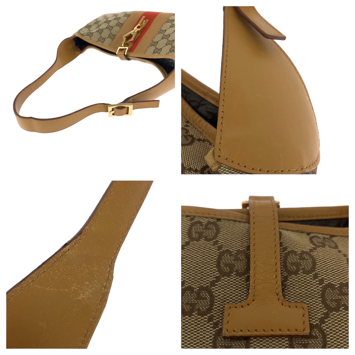 GUCCI グッチ ジャッキー ベージュ ブラウン GGキャンバス 001 4057 ワンショルダーバッグ 肩掛け  レディース