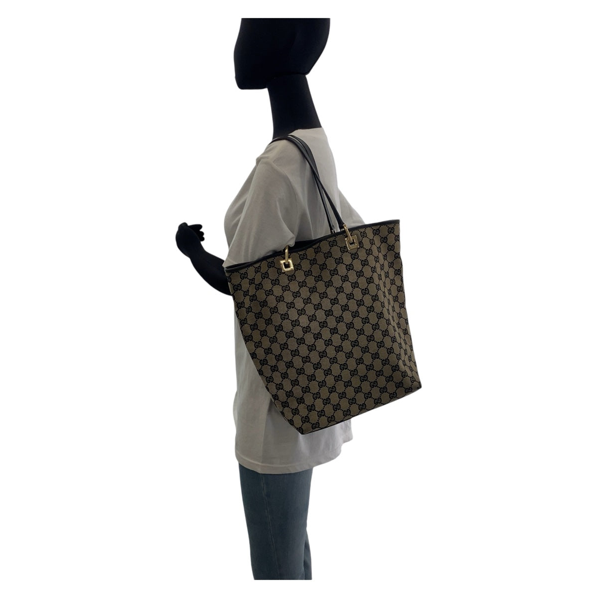 12054
GUCCI グッチ ネイビー ゴールド金具 GGキャンバス 002 1098 2123 トートバッグ ショルダーバッグ  レディース