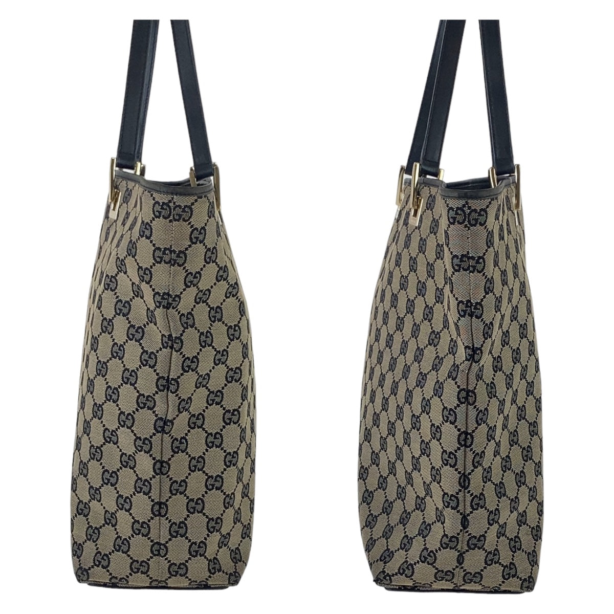 12054
GUCCI グッチ ネイビー ゴールド金具 GGキャンバス 002 1098 2123 トートバッグ ショルダーバッグ  レディース