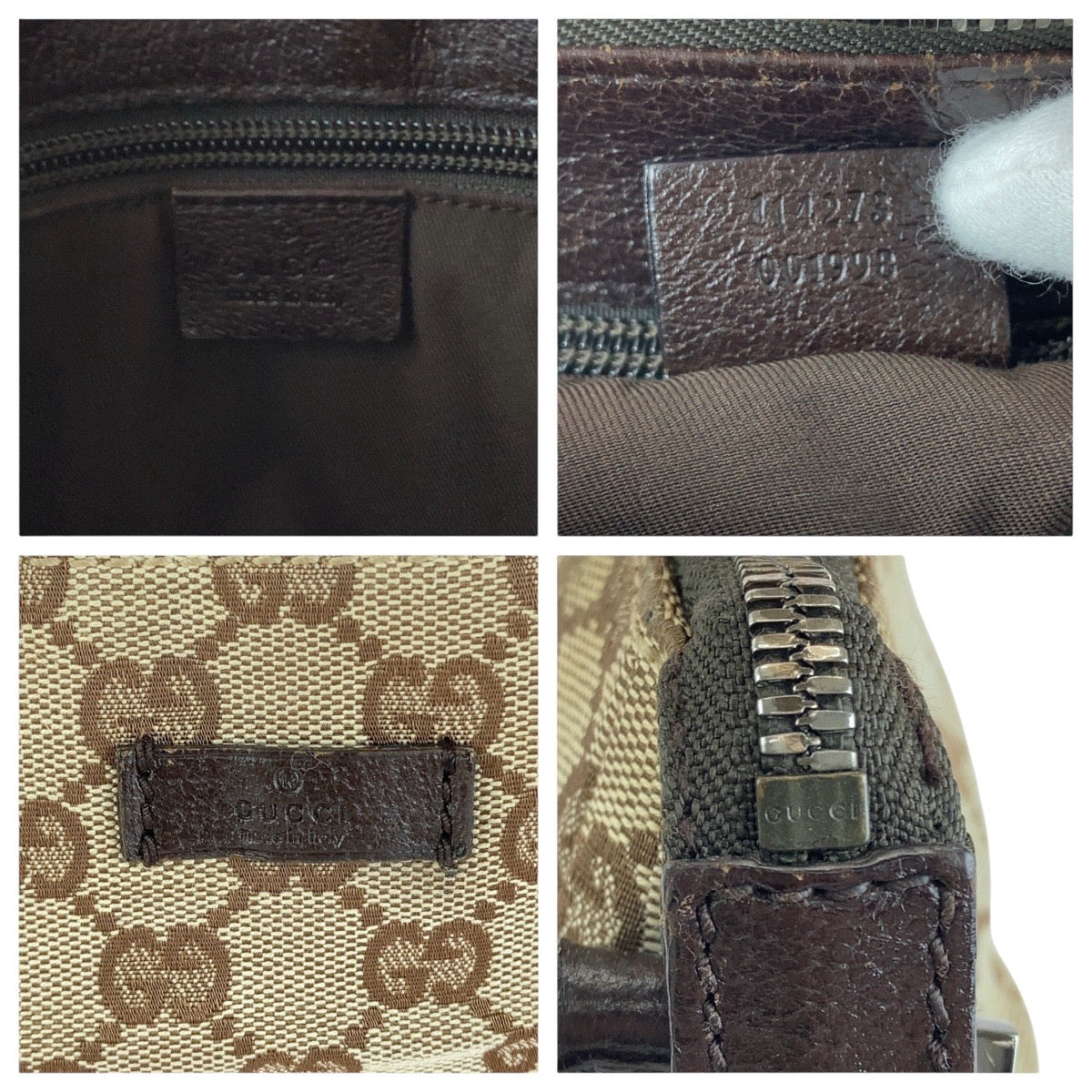 12930
GUCCI グッチ ブラウン ベージュ シルバー金具 GGキャンバス / レザー 114273 ショルダーバッグ ポシェット  レディース