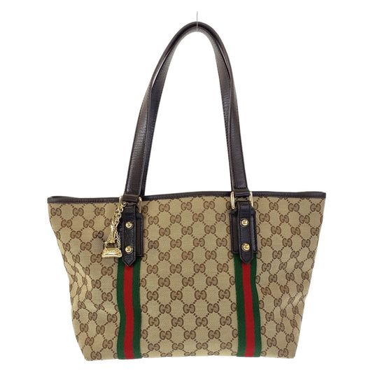 GUCCI グッチ シェリーライン ブラウン ベージュ ゴールド金具 GGキャンバス / レザー 137396 トートバッグ ショルダーバッグ  レディース