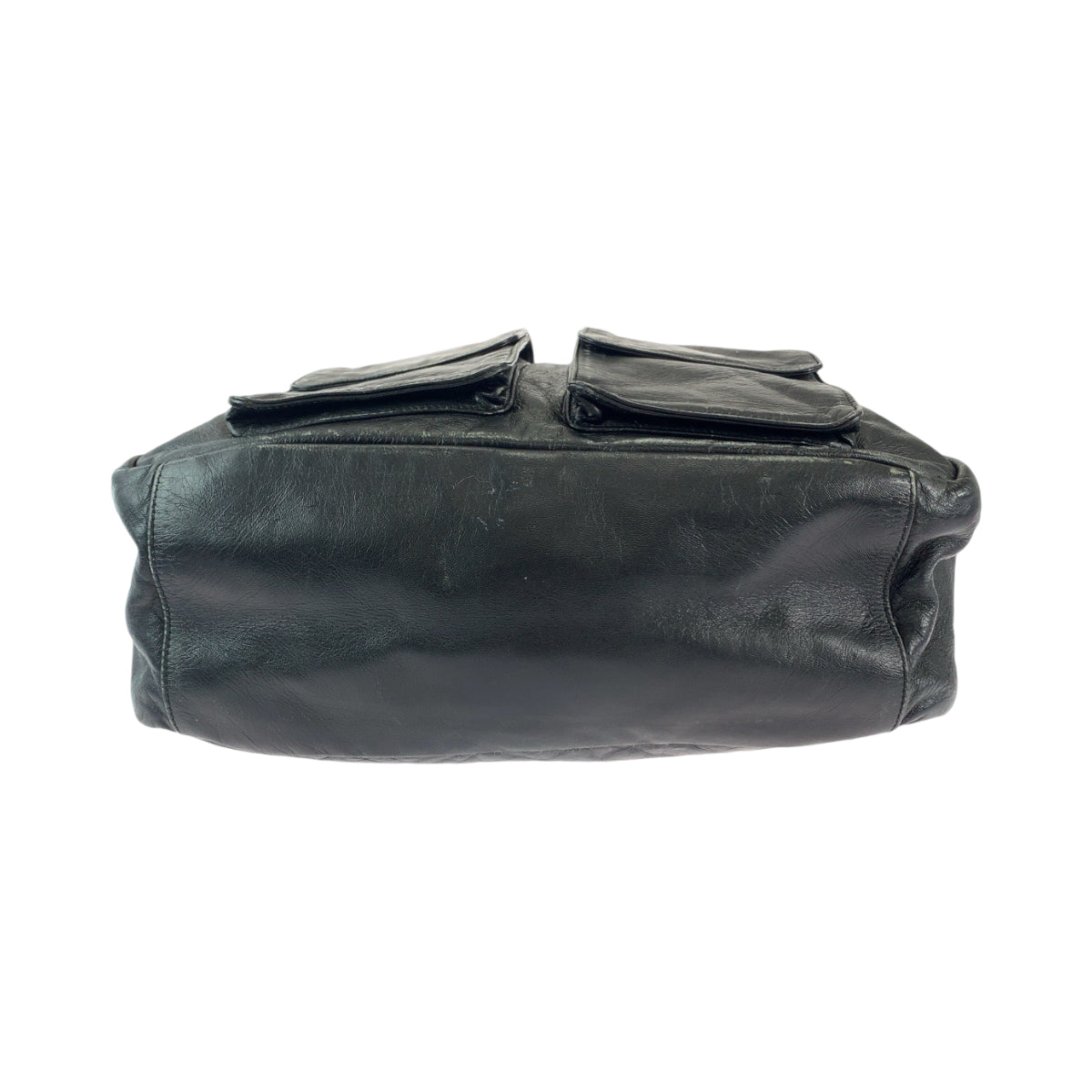 SAINT LAURENT PARIS サンローランパリ ブラック 黒 シルバー金具 レザー ヴィンテージ加工 バックパック リュック  メンズ