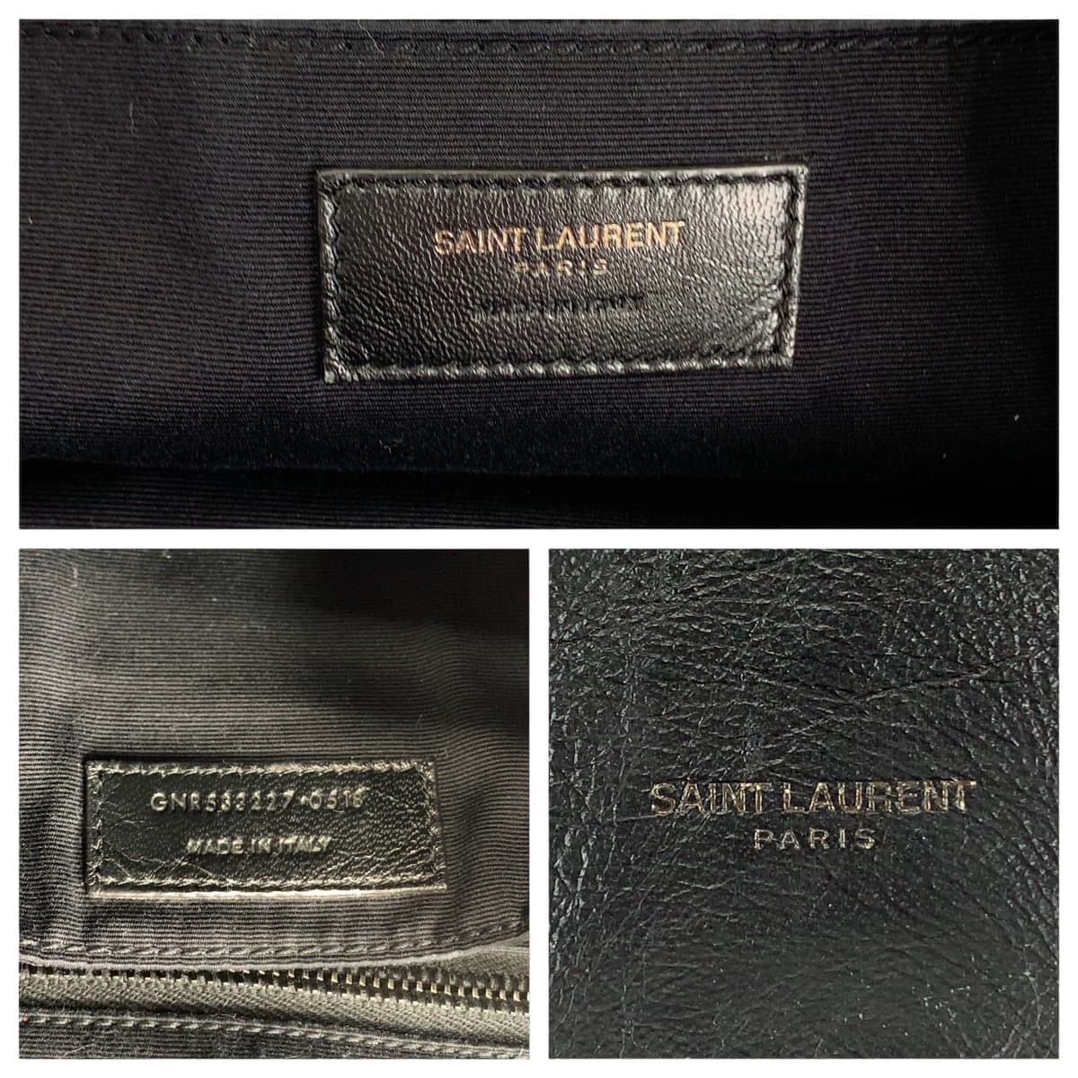 SAINT LAURENT PARIS サンローランパリ ブラック 黒 シルバー金具 レザー ヴィンテージ加工 バックパック リュック  メンズ