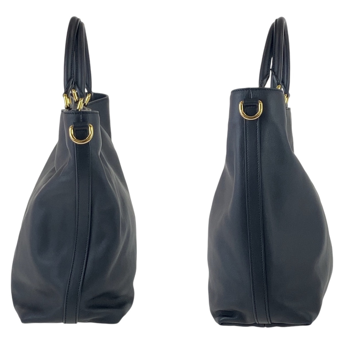 12042
DOLCE&GABBANA ドルチェアンドガッバーナ 中レオパード柄 ヒョウ柄 ブラック 黒 ゴールド金具 レザー トートバッグ ハンドバッグ  レディース