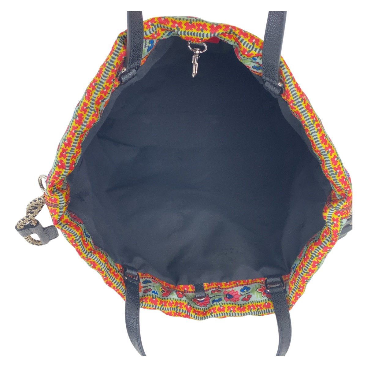2041
ETRO エトロ フリンジ マルチカラー シルバー金具 ナイロン トートバッグショルダーバッグ 斜め掛け トートバッグ 2WAY  レディース