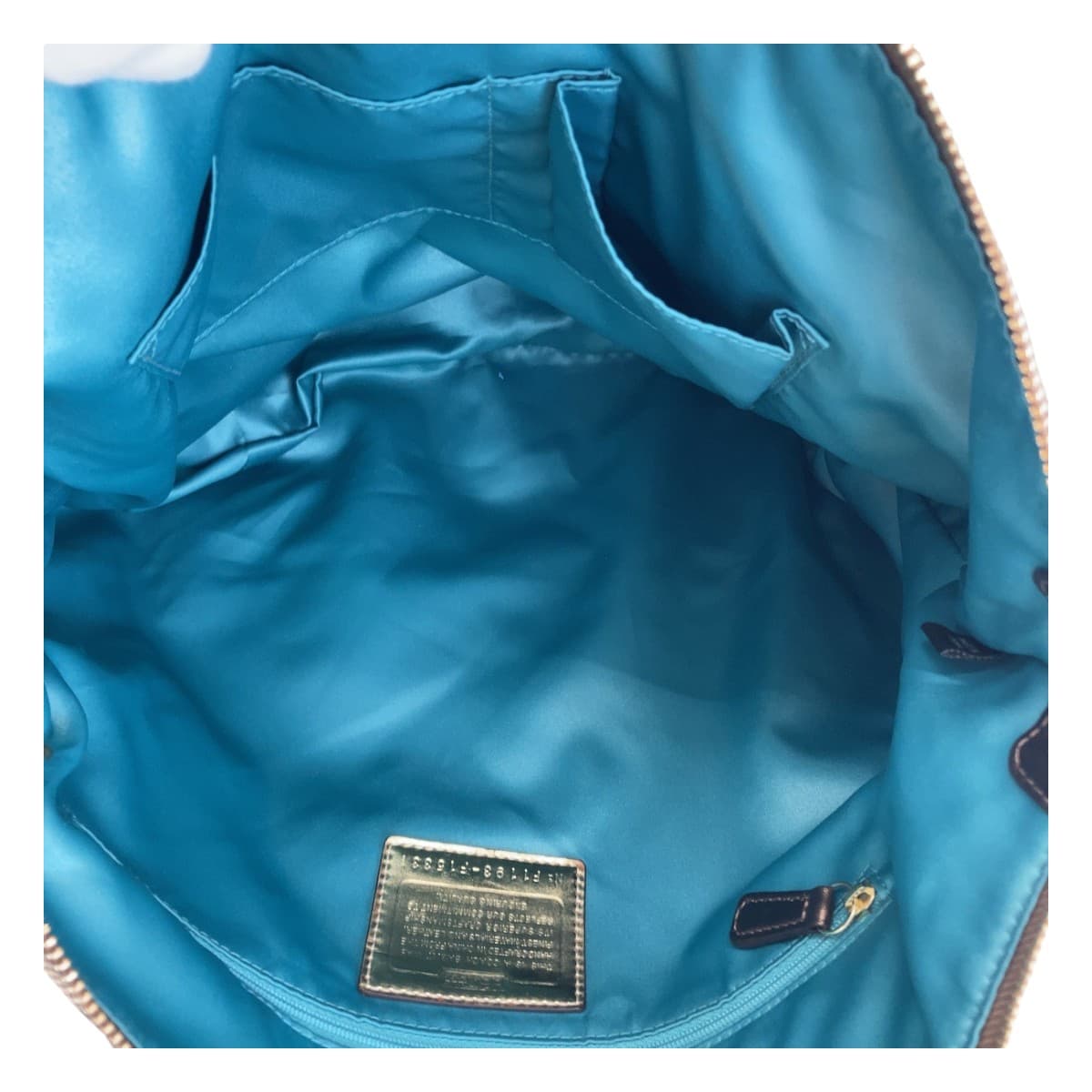 12003
 COACH Op Art Beige Purple Gold Hardware Canvas Tote Bag Shoulder Bag Women's