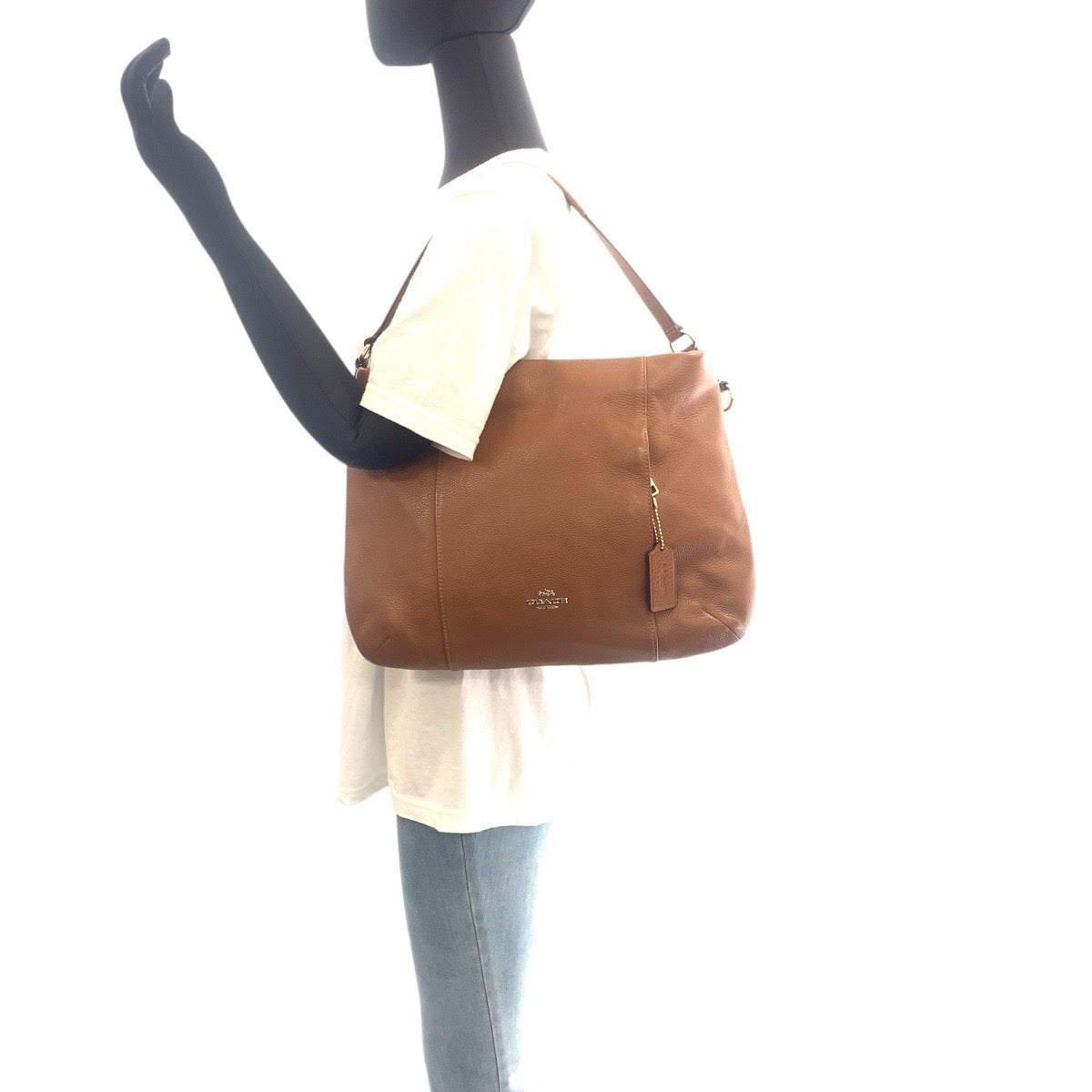COACH コーチ ブラウン ゴールド金具 レザー ショルダーバッグ ハンドバッグ 2WAY  レディース ABP5