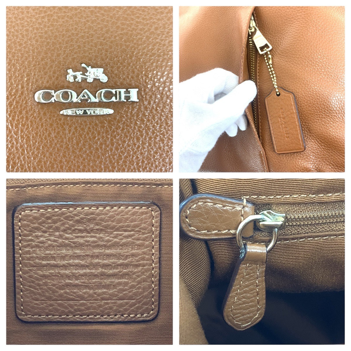 COACH コーチ ブラウン ゴールド金具 レザー ショルダーバッグ ハンドバッグ 2WAY  レディース ABP5