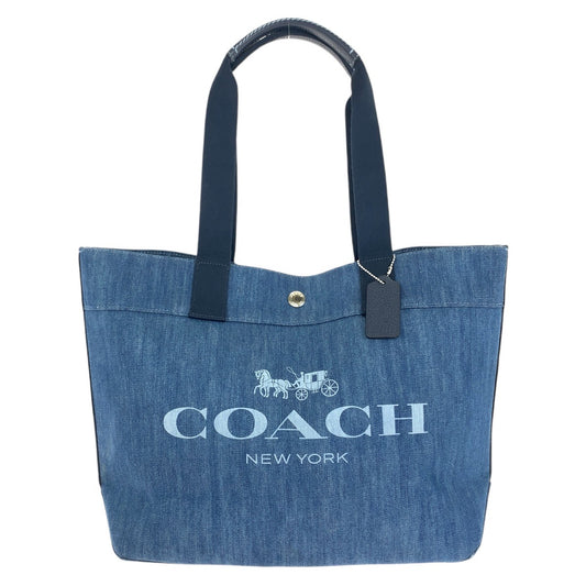 COACH コーチ ホースアンドキャリッジ デニム ブルー シルバー金具 キャンバス F67415 トートバッグ ハンドバッグ  レディース