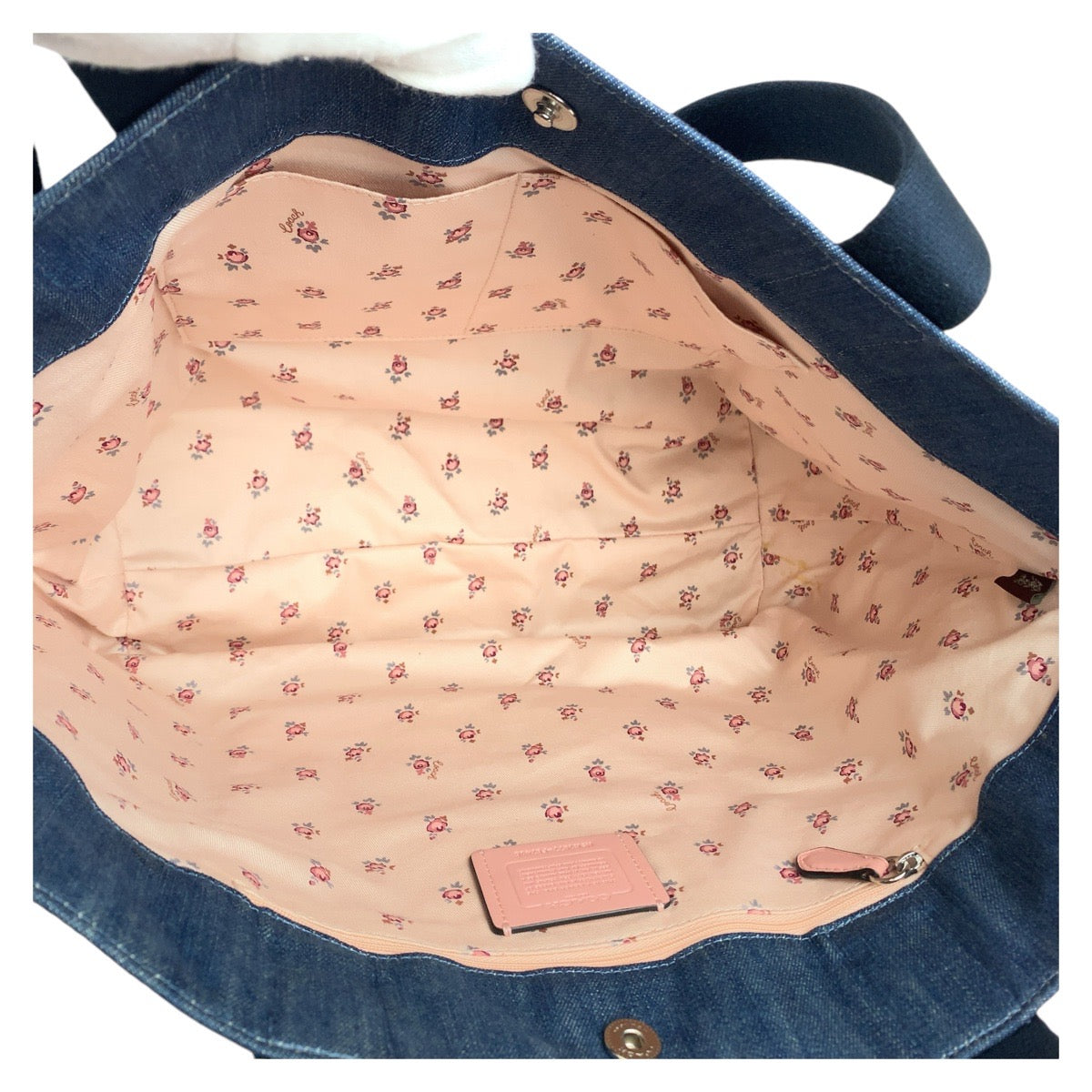 COACH コーチ ホースアンドキャリッジ デニム ブルー シルバー金具 キャンバス F67415 トートバッグ ハンドバッグ  レディース