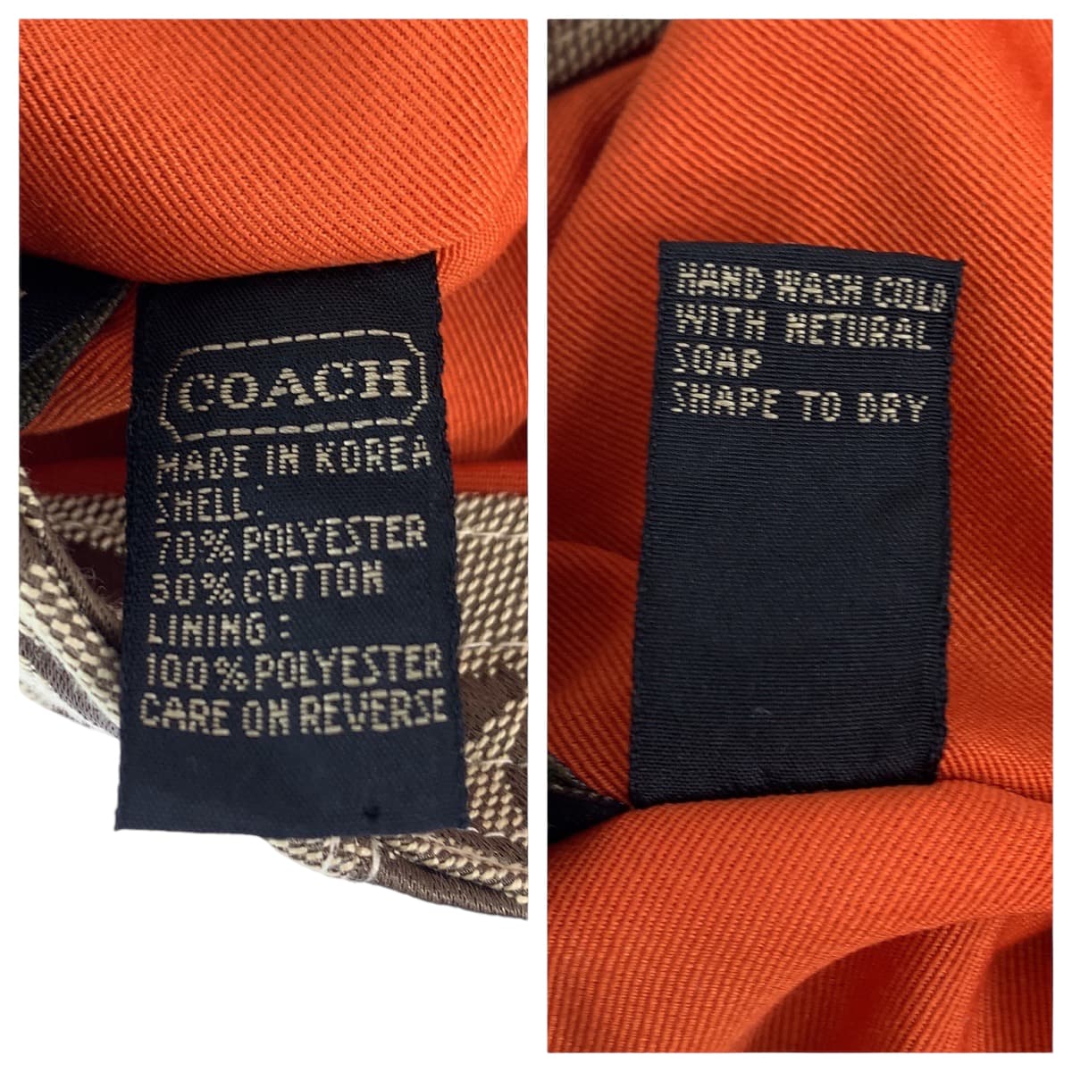 COACH コーチ シグネチャー サイズS ブラウン キャンバス ハンチング レディース A6