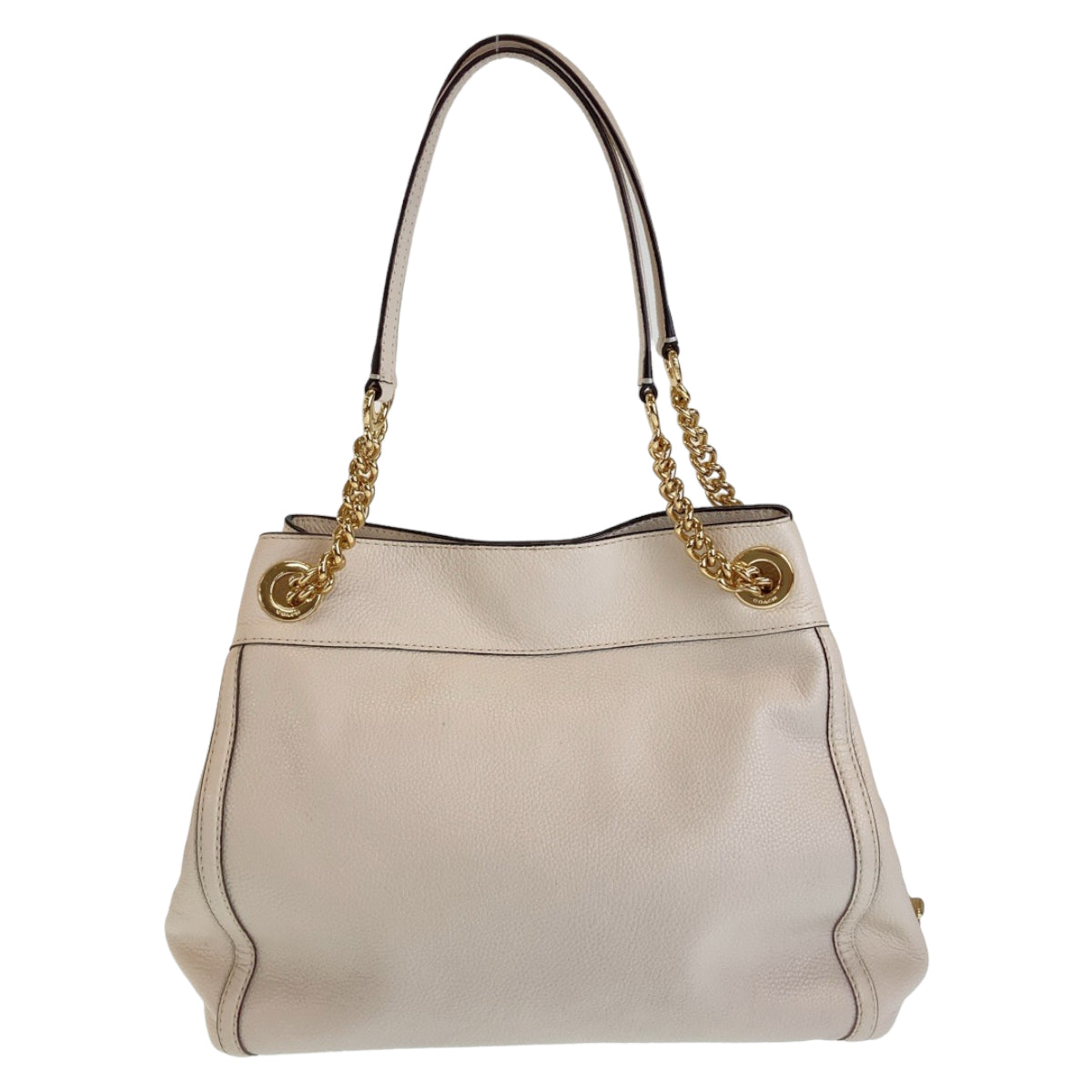 12037
COACH コーチ ホワイト ゴールド金具 レザー トートバッグ ショルダーバッグ  レディース