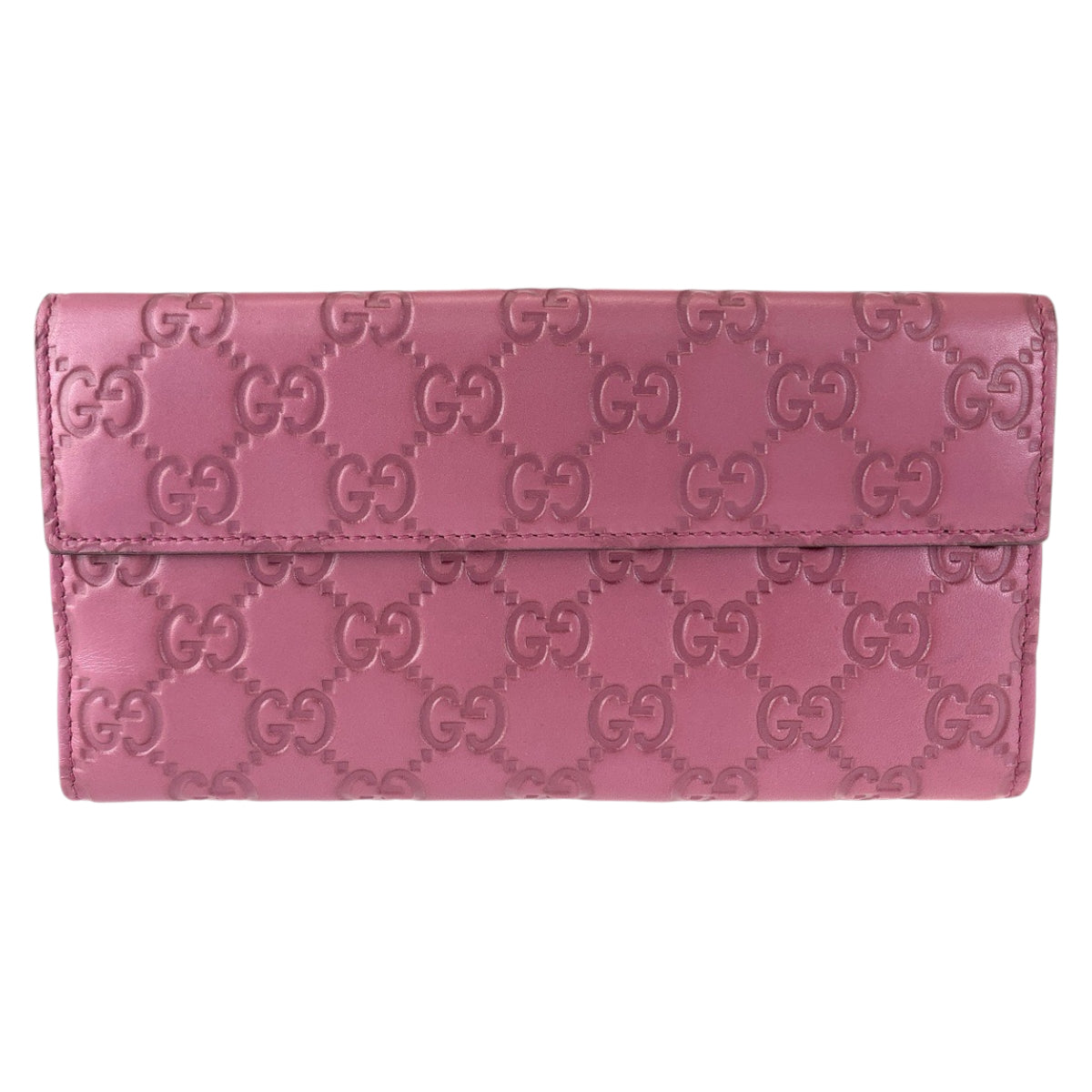GUCCI グッチ シマGG ハート ピンク ゴールド金具 レザー 203550 2184 長財布 ロングウォレット  レディース