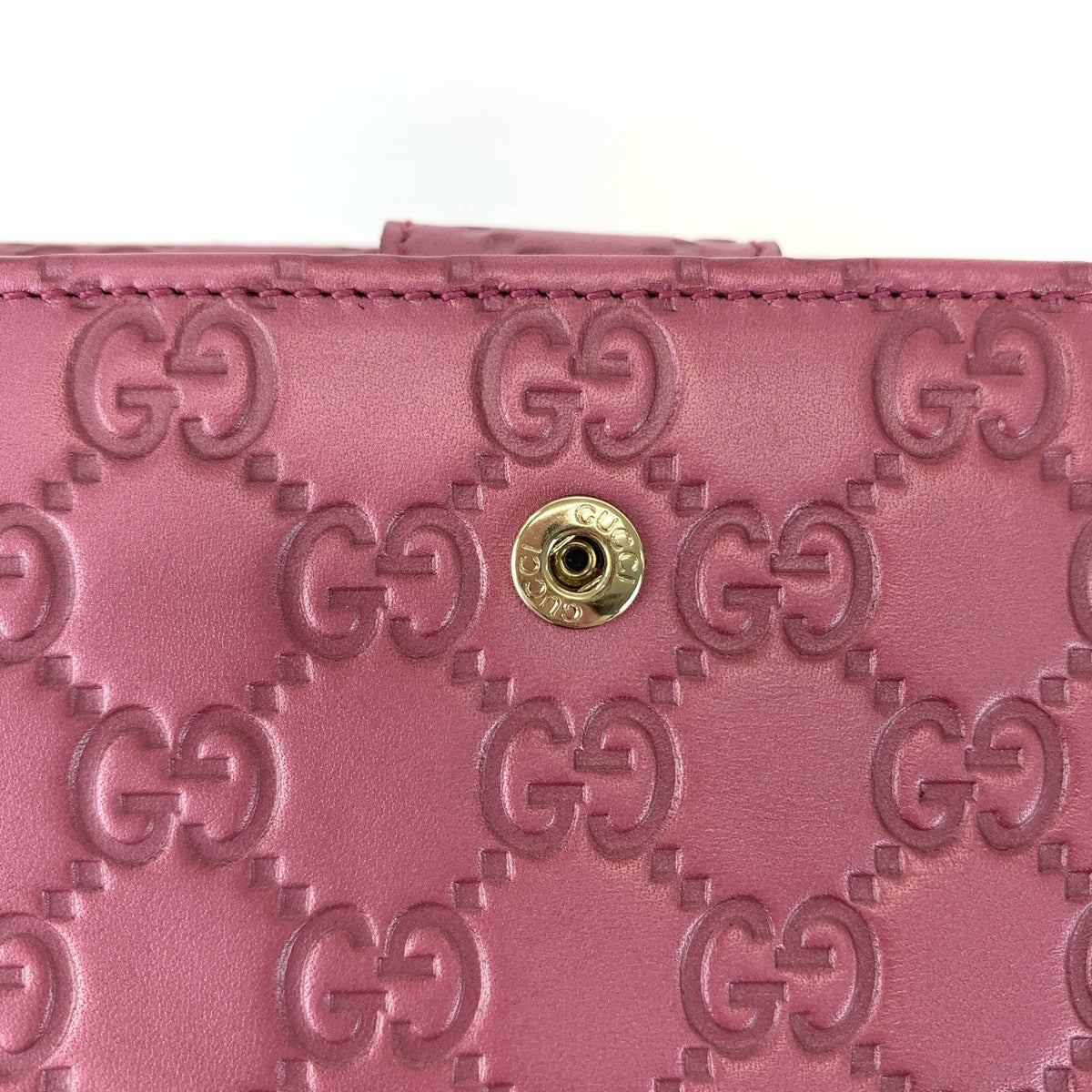 GUCCI グッチ シマGG ハート ピンク ゴールド金具 レザー 203550 2184 長財布 ロングウォレット  レディース