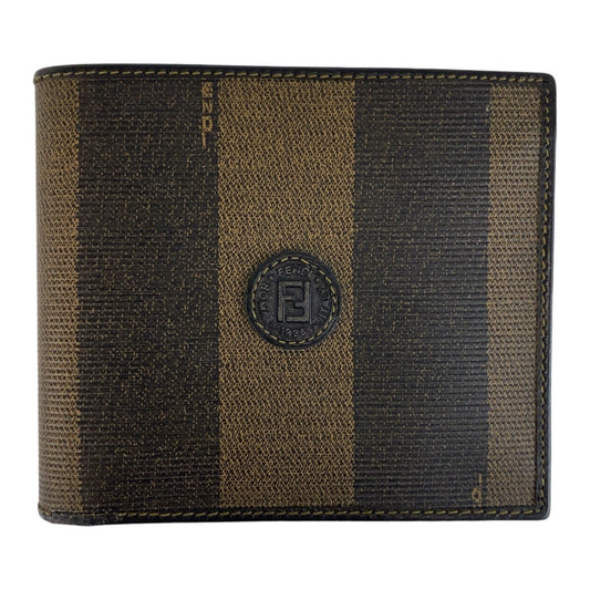 12825
FENDI フェンディ ペカン ブラウン ブラック ゴールド金具 レザー 折財布 コンパクトウォレット  メンズ