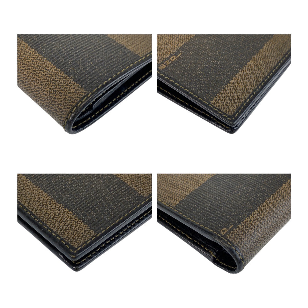 12825
FENDI フェンディ ペカン ブラウン ブラック ゴールド金具 レザー 折財布 コンパクトウォレット  メンズ