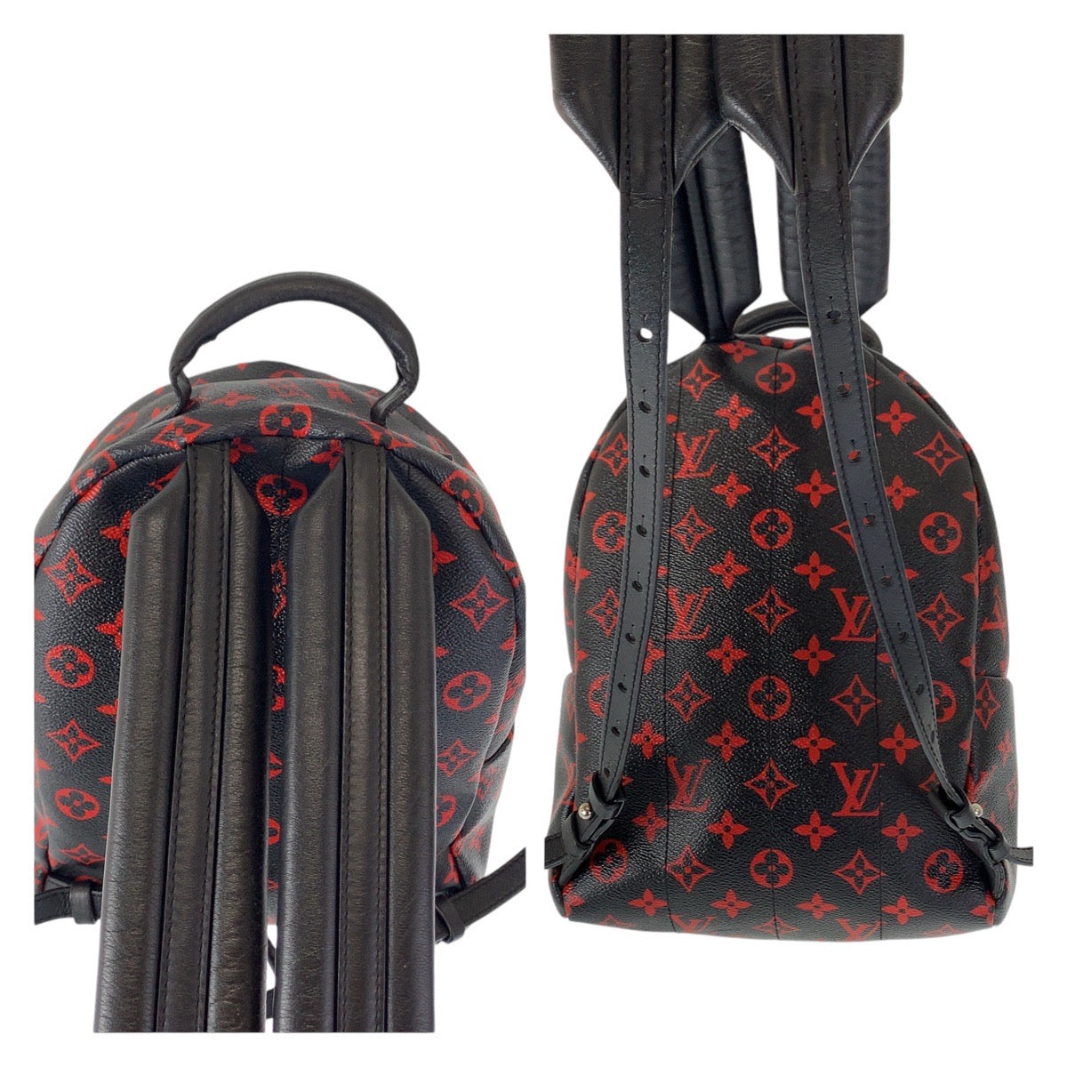2039
LOUIS VUITTON ルイヴィトン モノグラム アンフラルージュ パームスプリングスPM ブラック 黒 レッド シルバー金具 PVC M41458 バックパック リュック  レディース